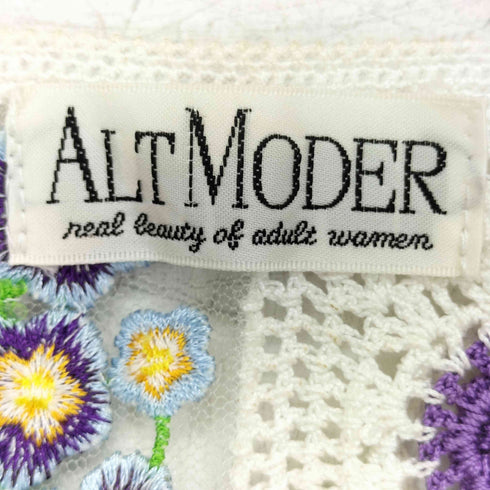 altmoder クロシェ 刺繍 カーディガン レディース