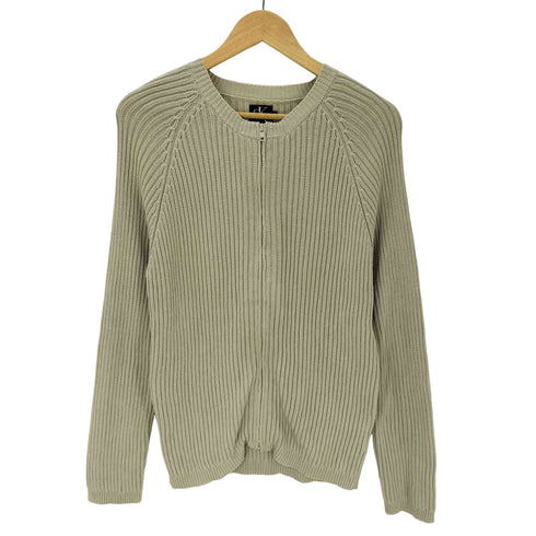 シーケーカルバンクライン ck Calvin Klein コットン リブ編み フルジップ ジップアップ ニット カーディガン メンズ import:M