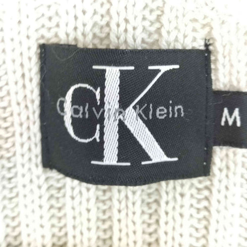 シーケーカルバンクライン ck Calvin Klein コットン リブ編み フルジップ ジップアップ ニット カーディガン メンズ import:M