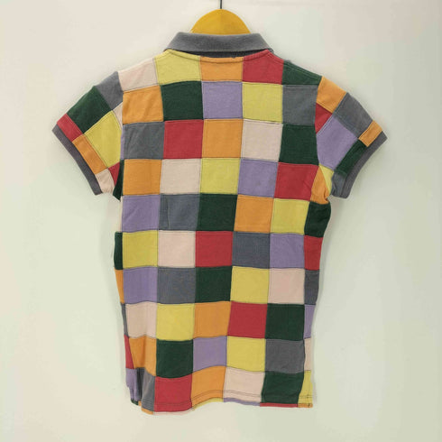 ラルフローレン RALPH LAUREN 90S SLIM FIT マルチカラー ポニー 刺繍 コットン パッチワーク ポロシャツ レディース import:S