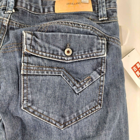 ザラ ZARA ボタンフライ バイカーデニムパンツ メンズ US:34-35