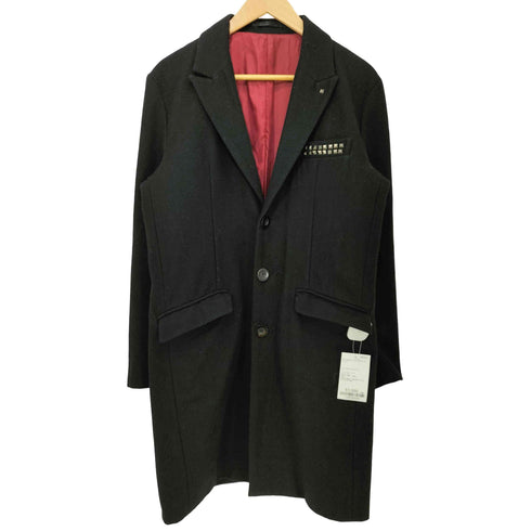 ノーアイディーブラック NO ID.BLACK スタッズ加工 チェスターコート メンズ JPN:2