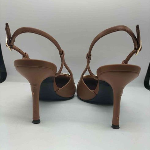 チャールズアンドキース CHARLES&KEITH メタリックバー ポインテッドスリングバックスティレット レディース