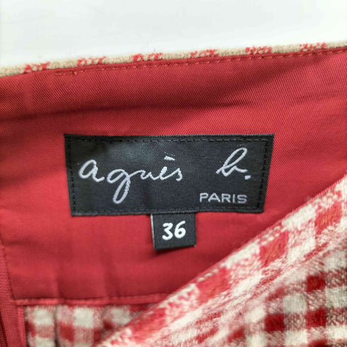 アニエスベー agnes b. ギンガムチェック ギャザースカート レディース 36