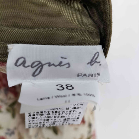 アニエスベー agnes b. フラワーデザイン ギャザースカート レディース 38