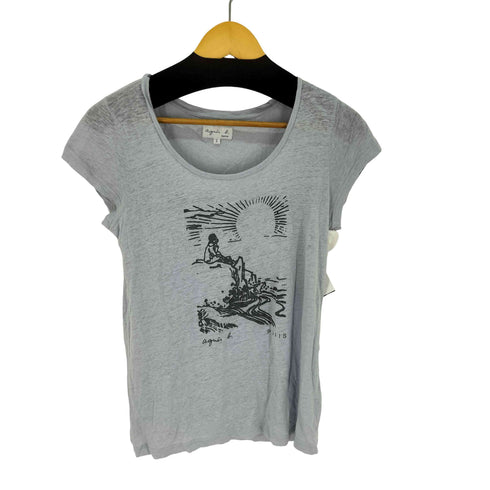 アニエスベー agnes b. ヴィンテージ調 シグネチャープリントTシャツ レディース 2