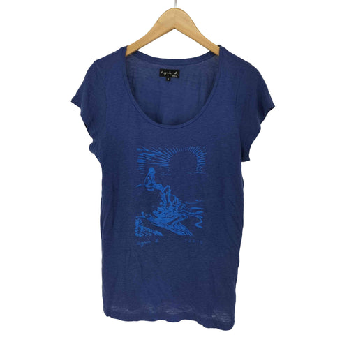 アニエスベー agnes b. ヴィンテージ調 シグネチャープリントTシャツ レディース 2