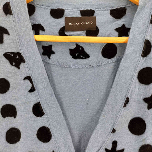 ツモリチサト TSUMORI CHISATO ドット スターベロア ウール Vネックカーディガン レディース JPN:2
