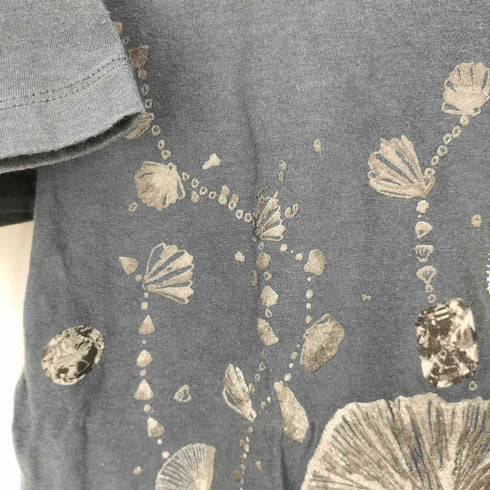 ツモリチサト TSUMORI CHISATO 貝 人魚プリント メタリックプリント クルーネックTシャツ レディース JPN:2