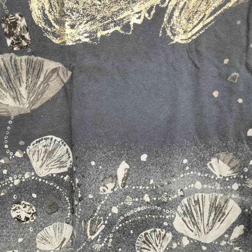ツモリチサト TSUMORI CHISATO 貝 人魚プリント メタリックプリント クルーネックTシャツ レディース JPN:2