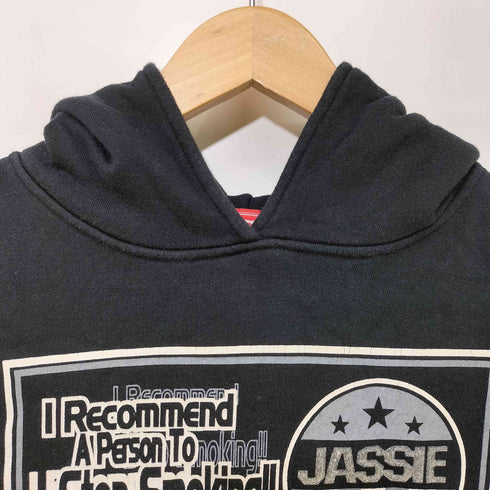 Jassie ラメ加工 両面プリント プルオーバー パーカー レディース