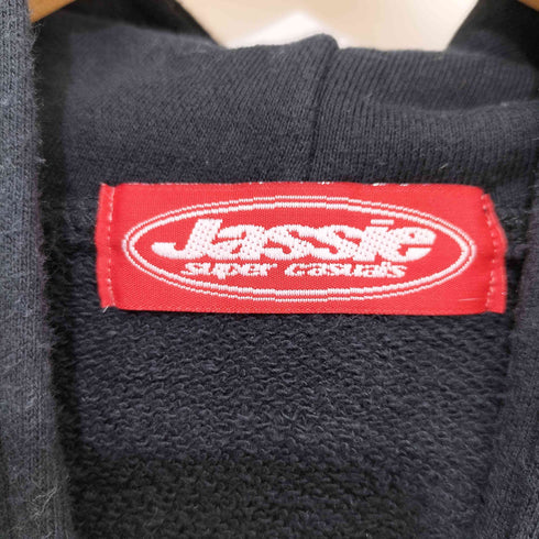 Jassie ラメ加工 両面プリント プルオーバー パーカー レディース