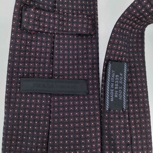 プラダ PRADA イタリア製 シルク100% 総柄ネクタイ メンズ