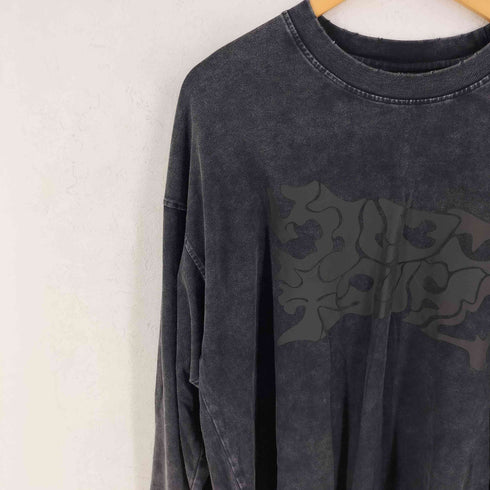 ウルフニキヲツケロ L/S ロゴプリント フェードTシャツ メンズ FREE