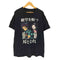 キャラクタープリント クルーネック 半袖Tシャツ カットソー メンズ XL