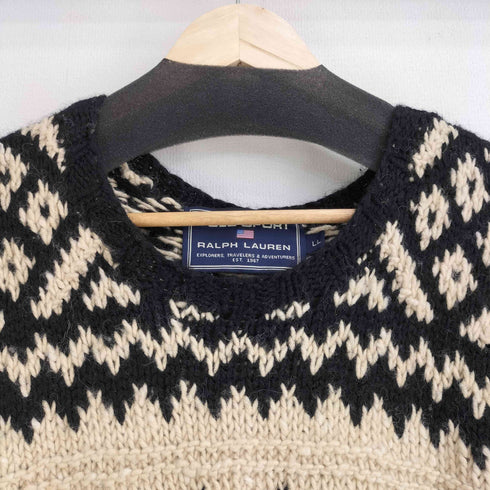 ポロスポーツラルフローレン POLO SPORT RALPH LAUREN 100%ウール 幾何学模様 ハンドニットセーター メンズ JPN:XL