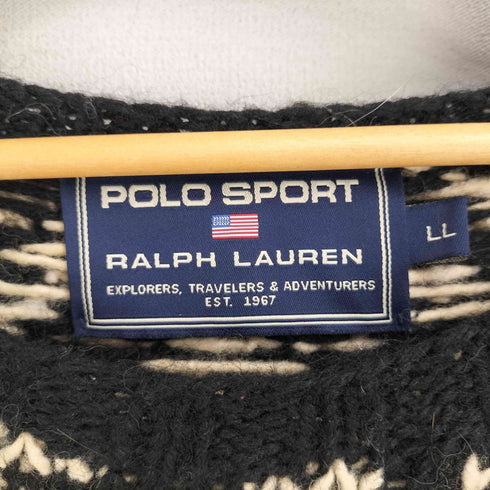 ポロスポーツラルフローレン POLO SPORT RALPH LAUREN 100%ウール 幾何学模様 ハンドニットセーター メンズ JPN:XL