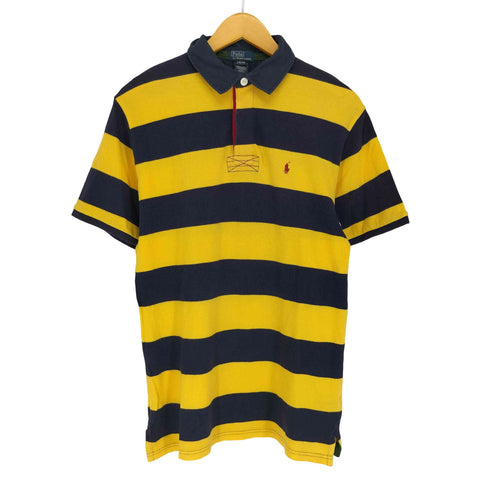 ポロバイラルフローレン Polo by RALPH LAUREN ボーダー ポニー刺繍 半袖 ポロシャツ メンズ L