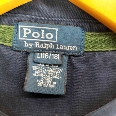 ポロバイラルフローレン Polo by RALPH LAUREN ボーダー ポニー刺繍 半袖 ポロシャツ メンズ L