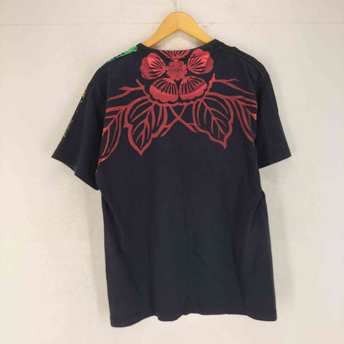 泥棒日記 和柄 花柄プリント 半袖Tシャツ カットソー メンズ 大