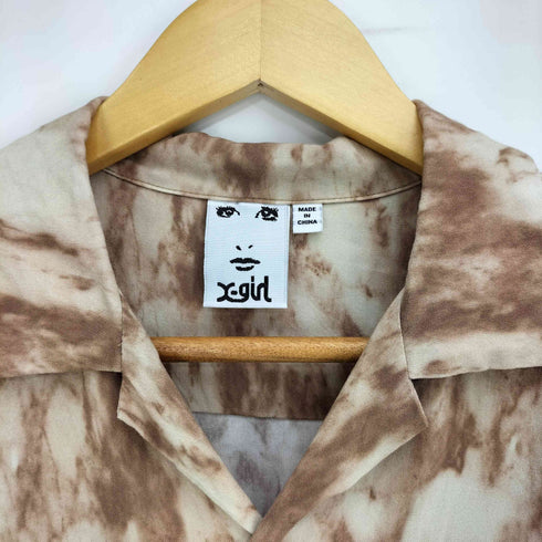 エックスガール X-girl MARBLE PRINT OPEN COLLAR SHIRT レディース JPN:S