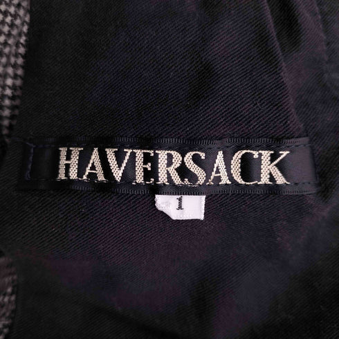 ハバーサック HAVERSACK ウール コットン 千鳥格子 タック イージーパンツ メンズ JPN:1