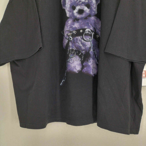 AMILIGE 病みくま プリント ショルダージップ S/S Tシャツ レディース