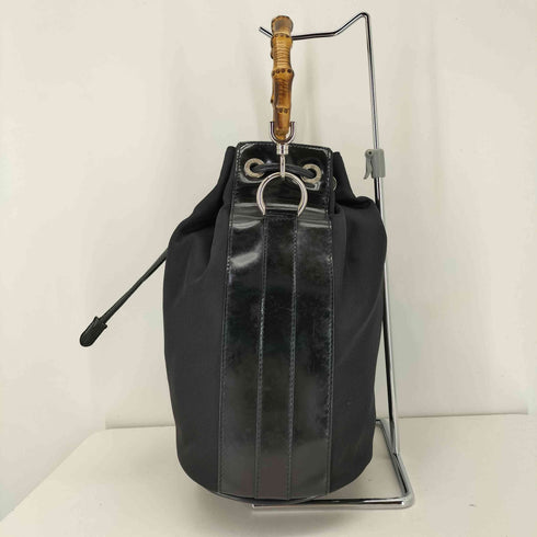 グッチ GUCCI バンブー ナイロン パテント ハンドバッグ nylon patent handbag レディース