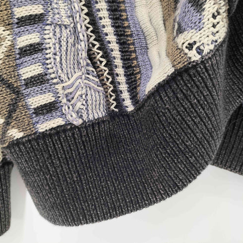 ザラ ZARA ABSTRACT JACQUARD CARDIGAN メンズ import:L