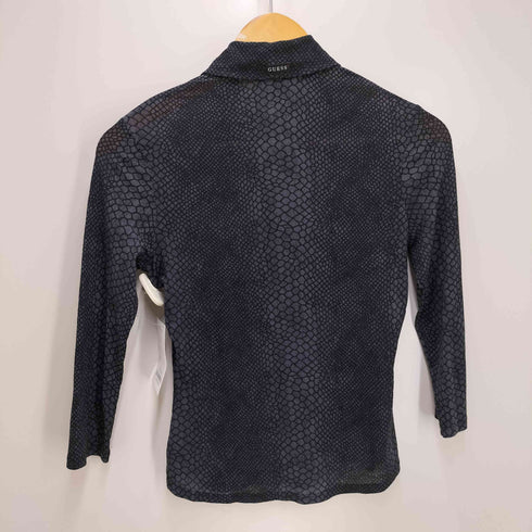 ゲスジーンズ GUESS JEANS リザードスキン 総柄 タイトフィット シャツ ブラウス レディース JPN:S
