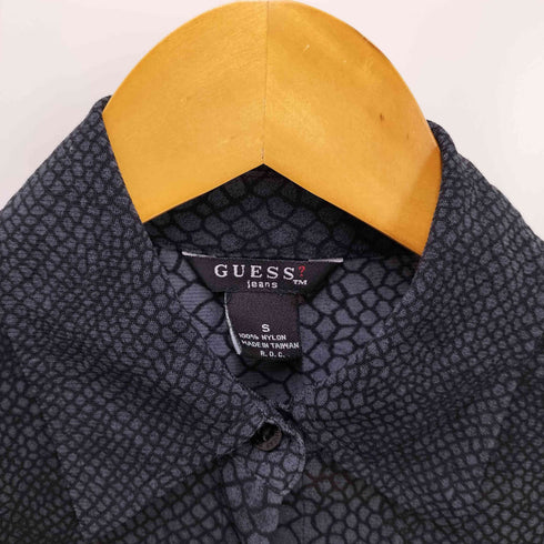 ゲスジーンズ GUESS JEANS リザードスキン 総柄 タイトフィット シャツ ブラウス レディース JPN:S
