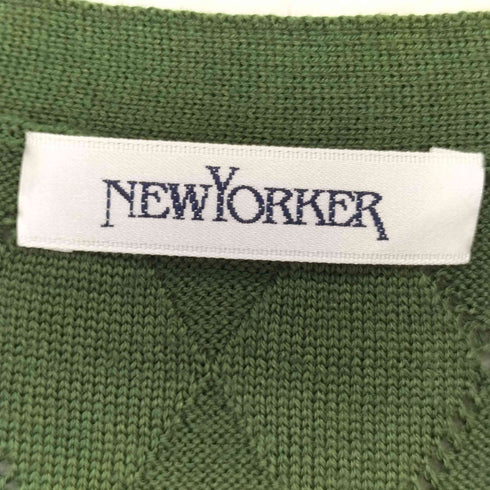 ニューヨーカー NEWYORKER アーガイル柄 ウール混 長袖 カーディガン レディース import:L
