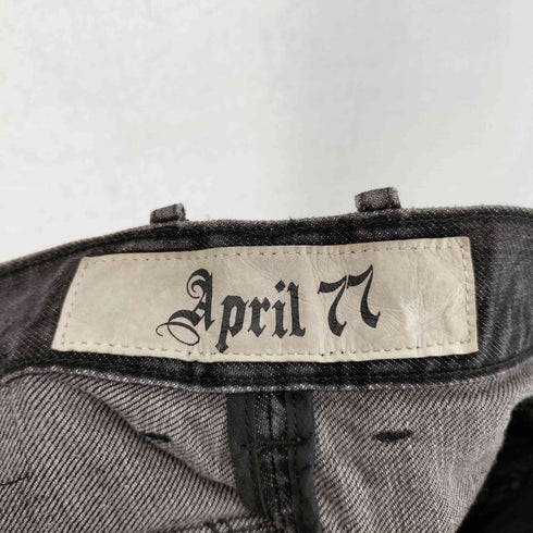 エイプリルセブンティセブン April77 DEE DEE ジップデザインスキニーブラックデニムパンツ Y2K メンズ 26