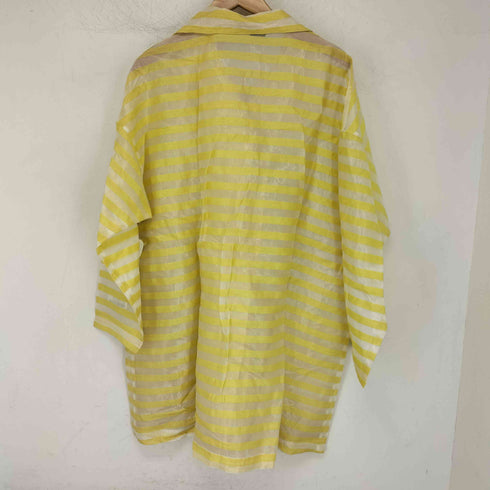 micmac paris リネン混 ボーダーシアーコート レディース