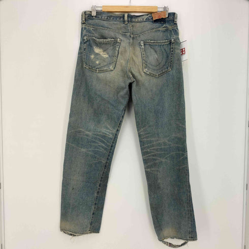 バル BAL 00s CLASSIC FIVE 稲妻 ステッチ リペア加工 ストレート ダメージ デニム メンズ