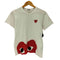 プレイコムデギャルソン PLAY COMME des GARCONS 00s AD2008 ハート 刺繍 ロゴ プリント Tシャツ カットソー レディース JPN:M
