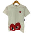 プレイコムデギャルソン PLAY COMME des GARCONS 00s AD2008 ハート 刺繍 ロゴ プリント Tシャツ カットソー レディース JPN:M
