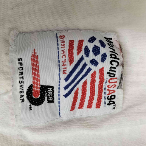 90S USA製 HIGH5ボディ サッカー 国旗 大会 USA94 コピーライト1991 WC94 TM シングルステッチ S/S Tシャツ メンズ import:L