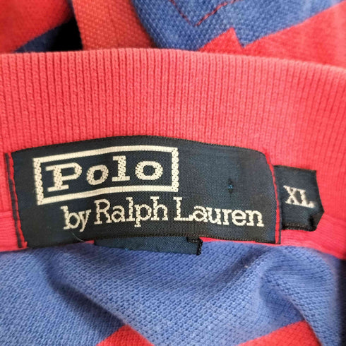 ポロバイラルフローレン Polo by RALPH LAUREN 90S ポニー刺繍 ボーダー S/S ポロシャツ メンズ import:XL