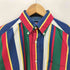 トミーヒルフィガー TOMMY HILFIGER 80-90s フラッグタグ ワンポイント刺繍 ボタンダウン S/S ストライプ シャツ メンズ import:S
