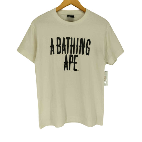 アベイシングエイプ A BATHING APE 初期タグ 袖裾シングル フロントプリントクルーネックTシャツ メンズ
