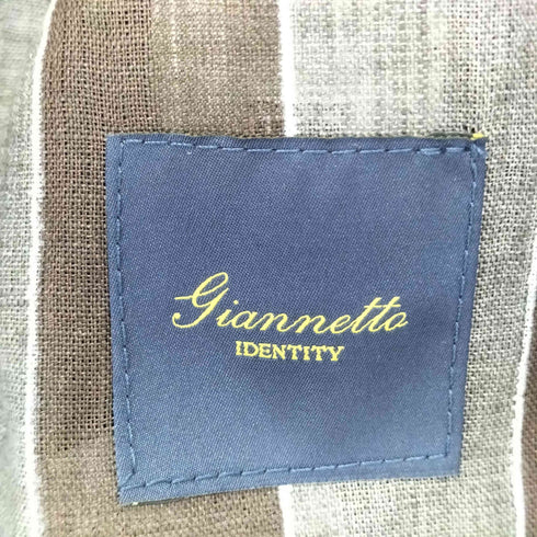 ジャンネット giannetto riviera リネンストライプテーラードジャケット メンズ EUR:48