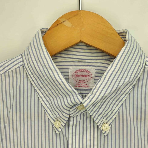 ニューヨーカー NEWYORKER PURE COTTON ストライプ ボタンダウンシャツ メンズ 39-81