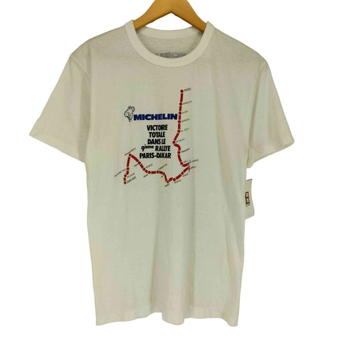 袖裾シングル フロントキャラクタープリントクルーネックTシャツ メンズ