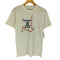 袖裾シングル フロントキャラクタープリントクルーネックTシャツ メンズ