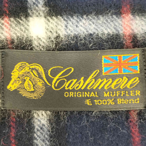 ウールカシミヤ チェック マフラー レディース
