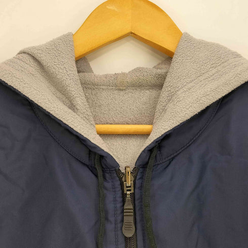 ナイキ NIKE 01AW 00S 小文字ロゴ フリース ナイロン リバーシブル フーデッド コート メンズ import:XL