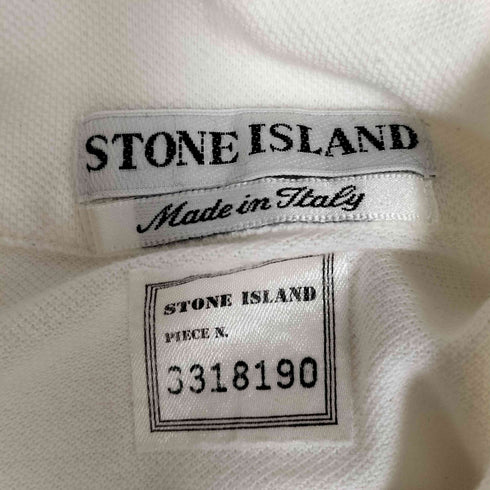 ストーンアイランド STONE ISLAND 95SS イタリア製 MARINA オスティ 本人期 ロゴプリント ハーフジップポロシャツ メンズ import:L