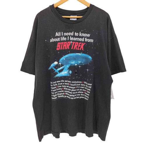 90S USA製 HANESボディコピーライト 1994 USSエンタープライズ号 プリント S/S ムービー Tシャツ シングルステッチ メンズ import:XXL