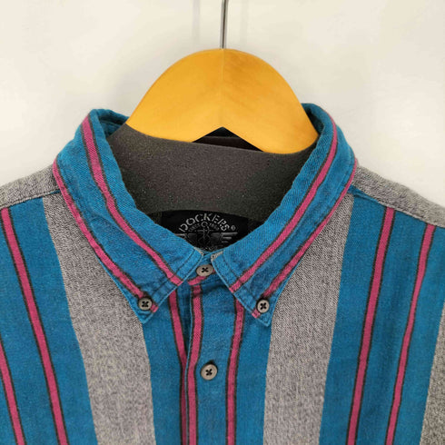 ドッカーズ DOCKERS USA製 ストライプ ボタンダウンロングスリーブシャツ メンズ import:L